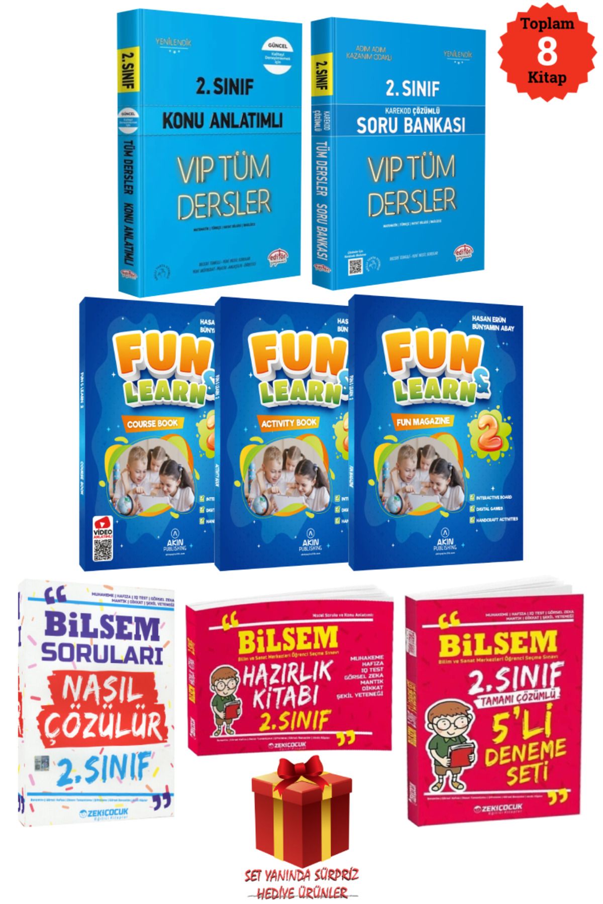 Editör Yayınevi 2. Sınıf Tüm Dersler Konu Anlatımı+Soru Bankası+ Fun Learn İngilizce Seti+ BİLSEM Hazırlık+ Hediye