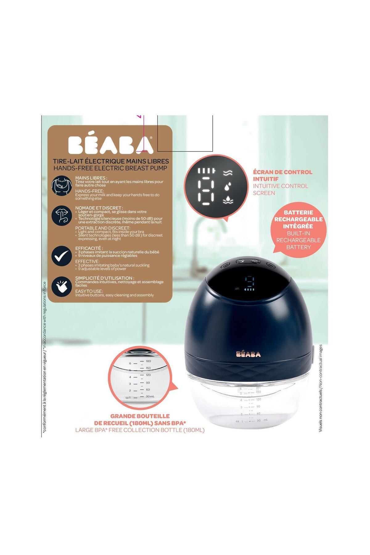 Beaba Hands-Free Giyilebilir Elektrikli Göğüs Pompası, Night Blue fotoğrafı 3 (önizleme)