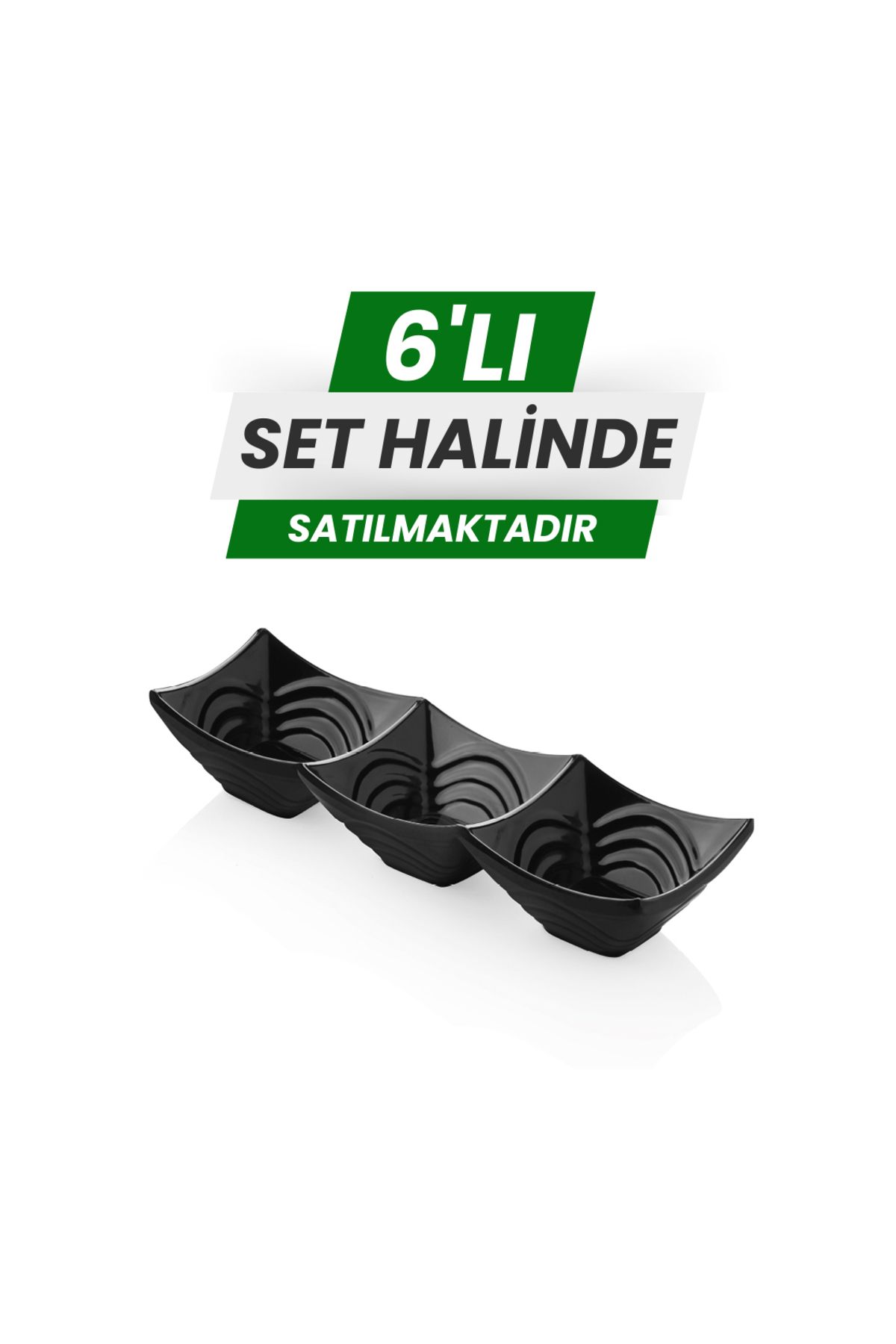 Alezy 524 Göreme Melamin Termostar Ürgüp Üçlü Sosluk 24x8 cm Siyah