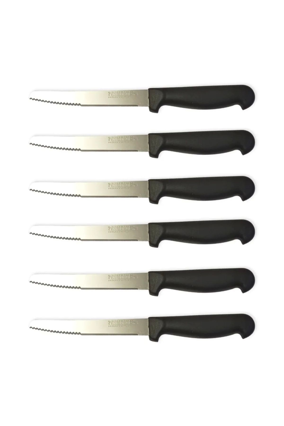 Generic Premont İtalyan 6 Lı Tırtıklı + Düz Meyve, Sebze Bıçağı 11,5 Cm