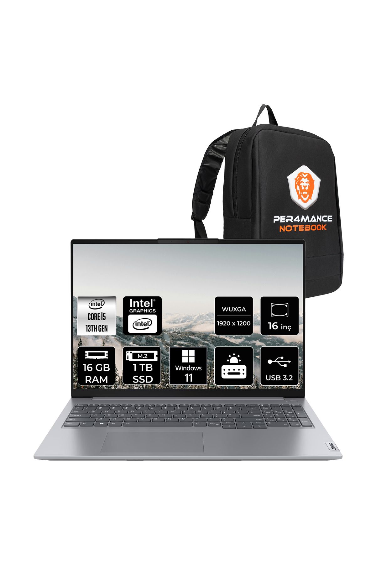 LENOVO ThinkBook 16 G6 i5 13420H 16GB 1TB SSD 16" WUXGA W11P Dizüstü Bilgisayar & PER4 ÇANTA