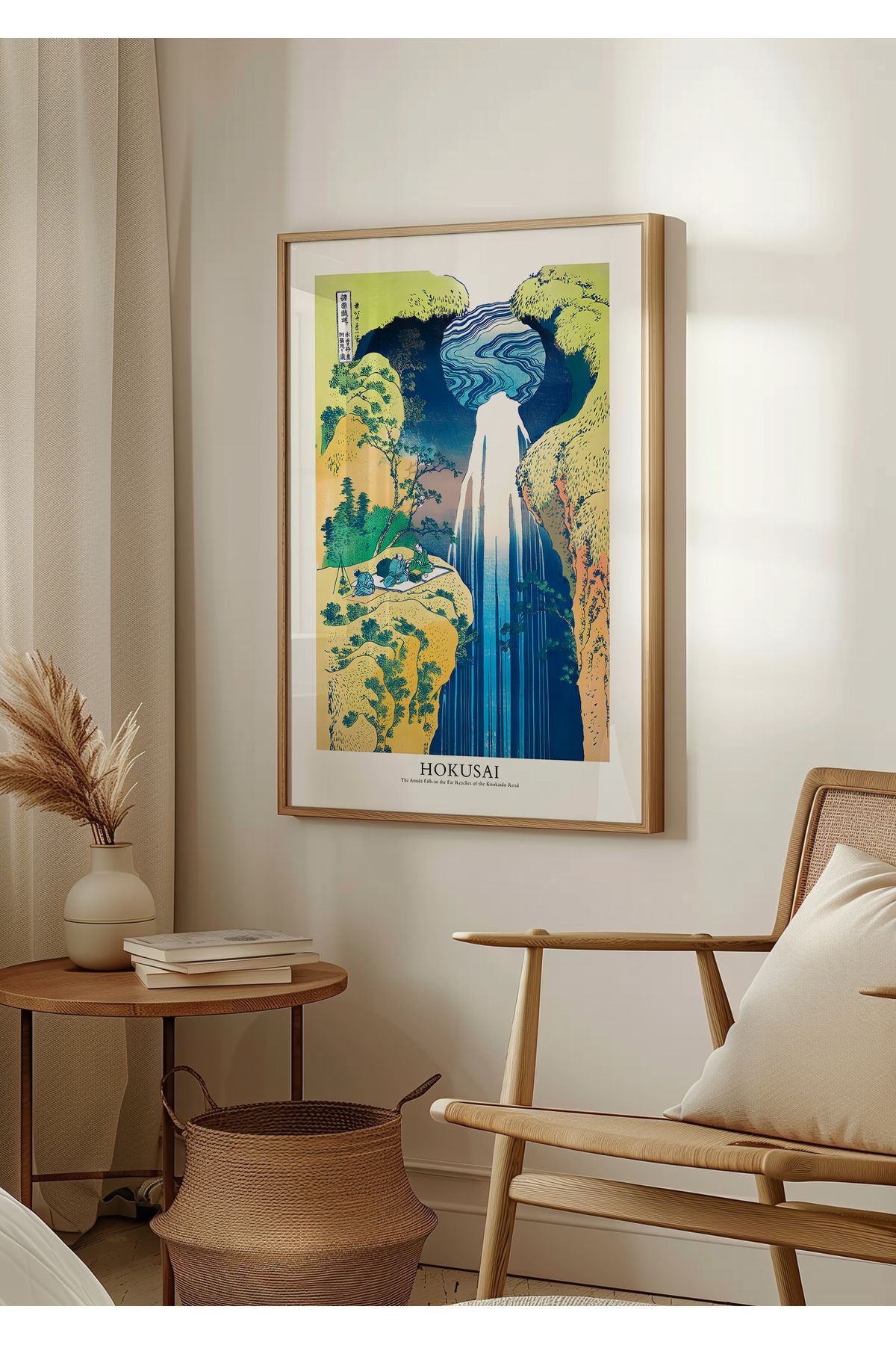Home Hokusai The Amida Falls, Oturma Odası Dekoru, Salon Dekoru Uzak Doğu Dekoru, Çerçvesiz