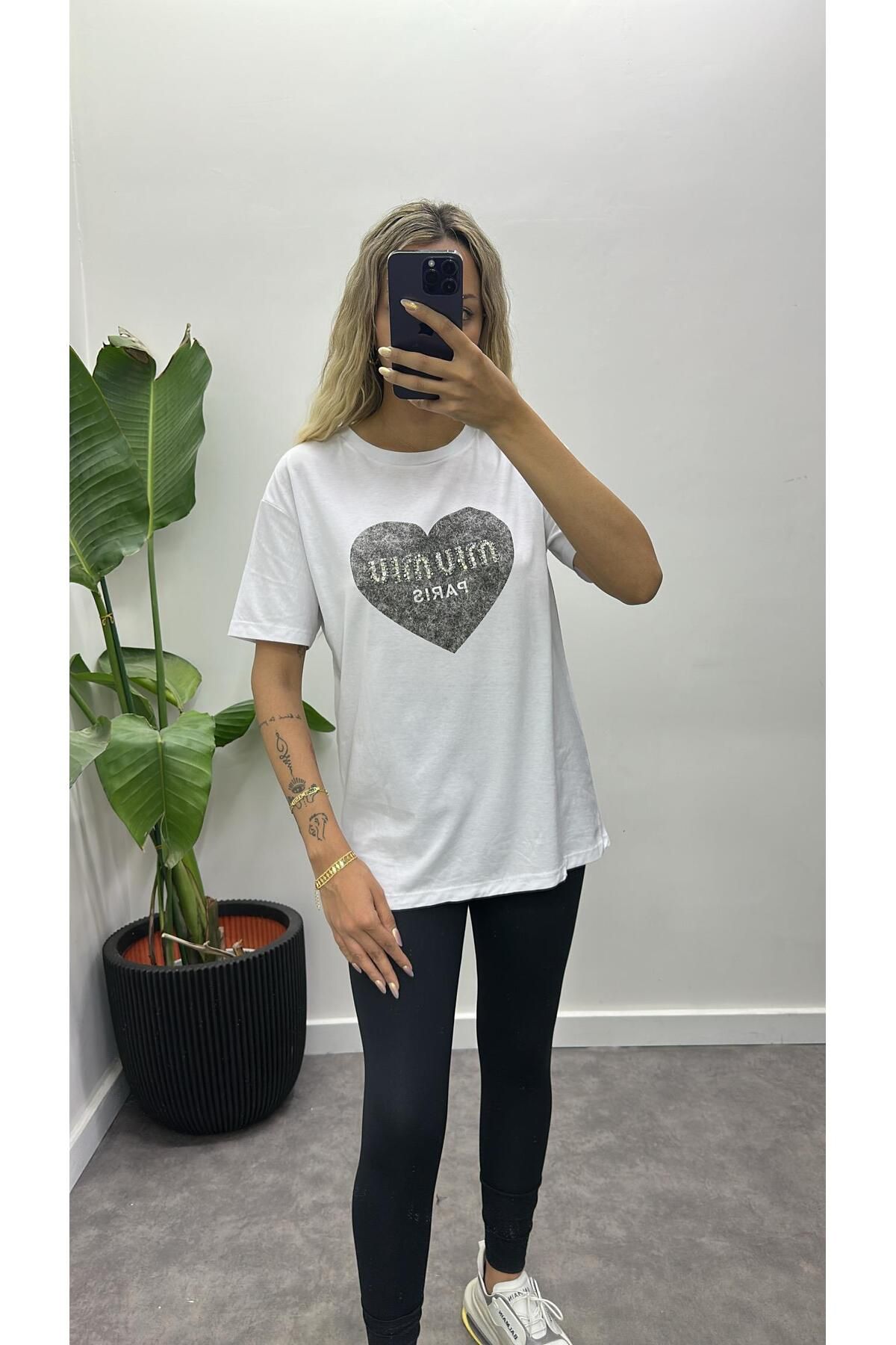 Acar Boutique Taşlı MiuMiu T-Shirt