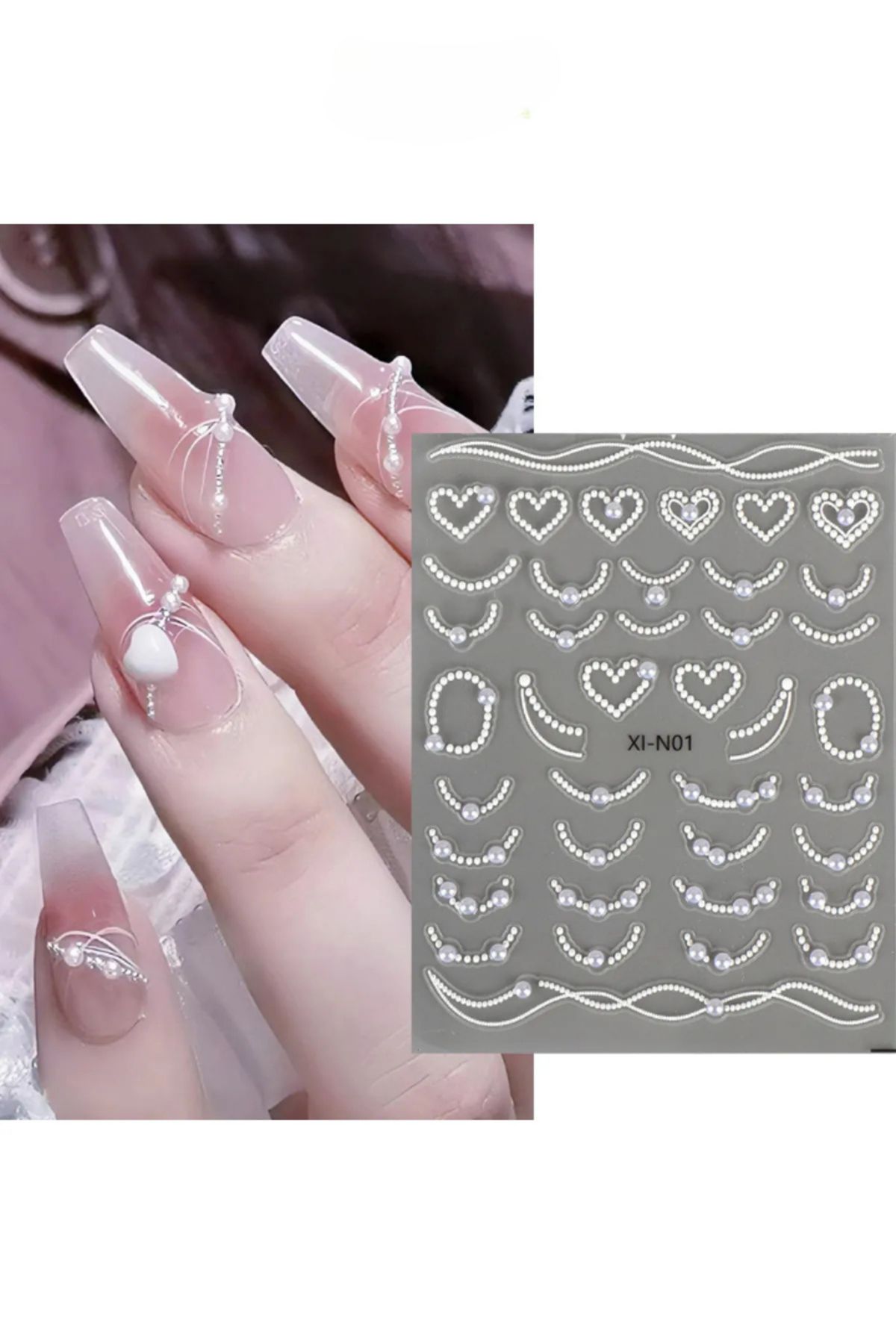 Fontenay Tırnak Sticker Protez Tırnak Kalıcı Oje Süsleme, Nail Art Sticker X1-N01