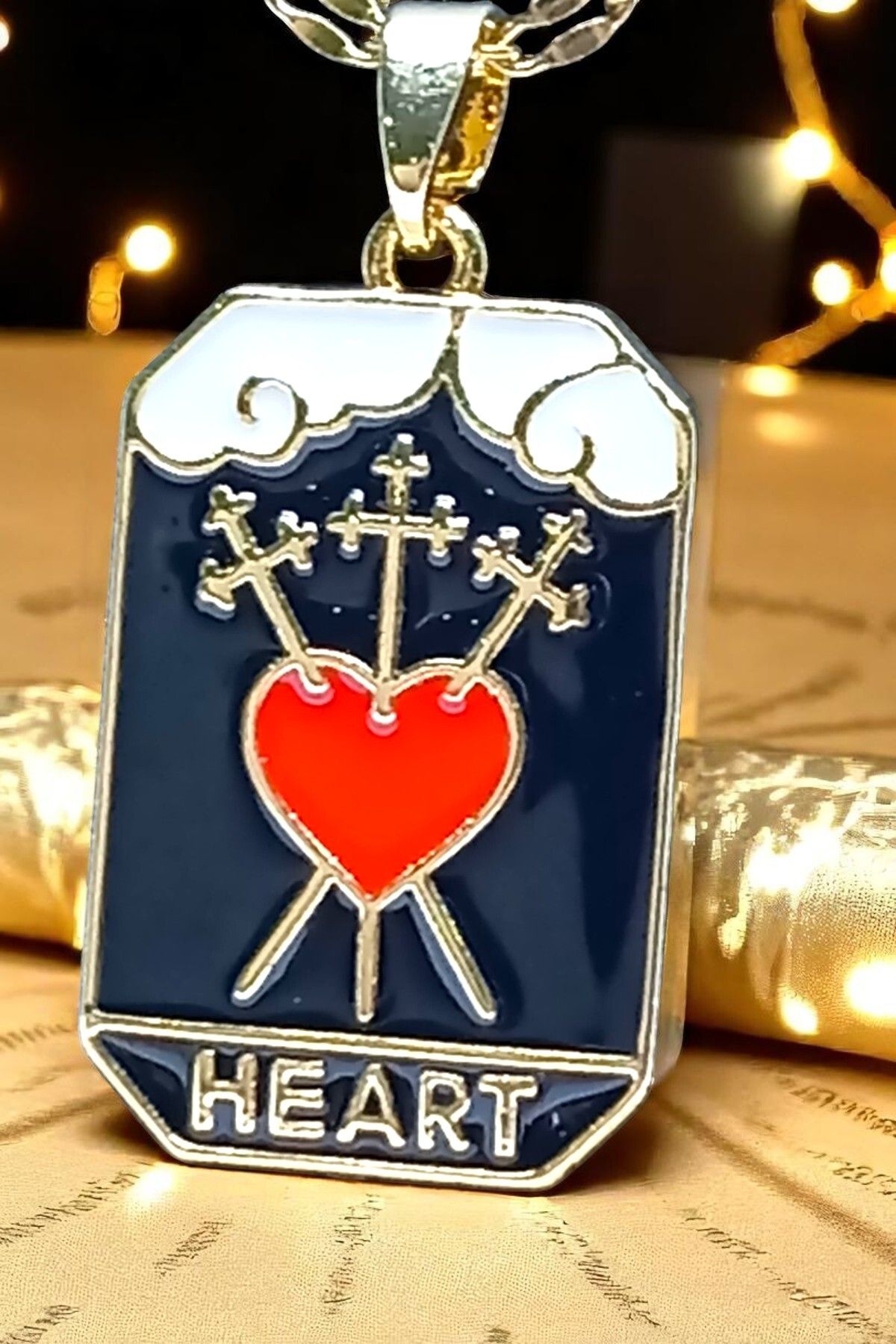 katilus Çelik, Kalpli, Şans, Tarot Çelik Kolye
