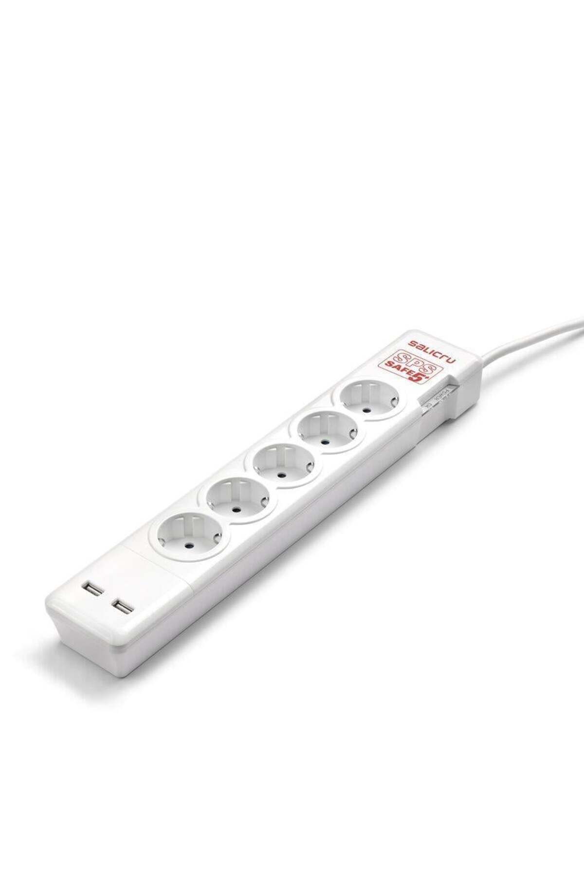 Salicru USB'li Akım Korumalı Priz 5' li