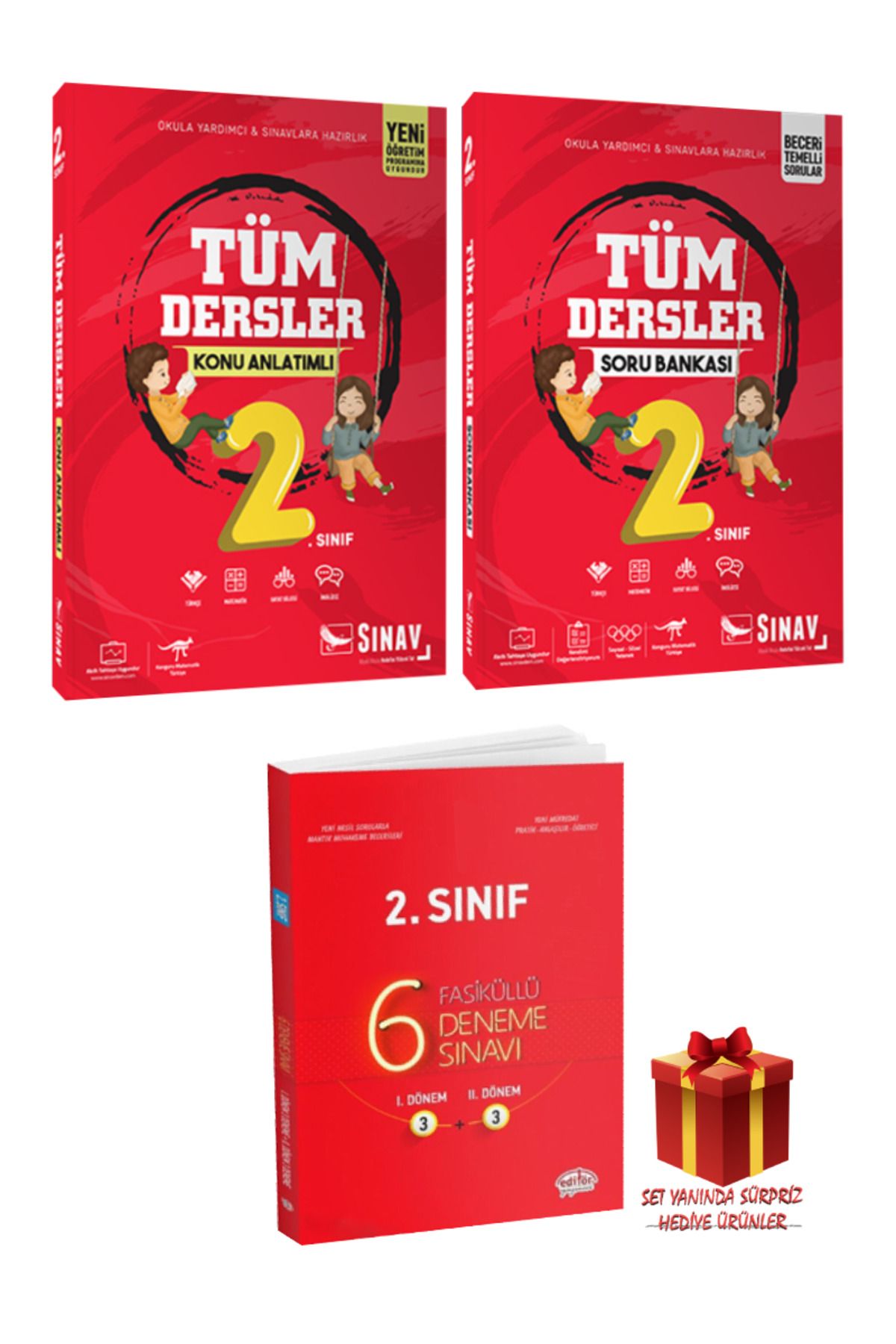 Sınav Yayınları 2. Sınıf Tüm Dersler Konu Anlatımı+ Tüm Dersler Soru Bankası+ 6 Fasiküllü Deneme Sınavı+ Hediye