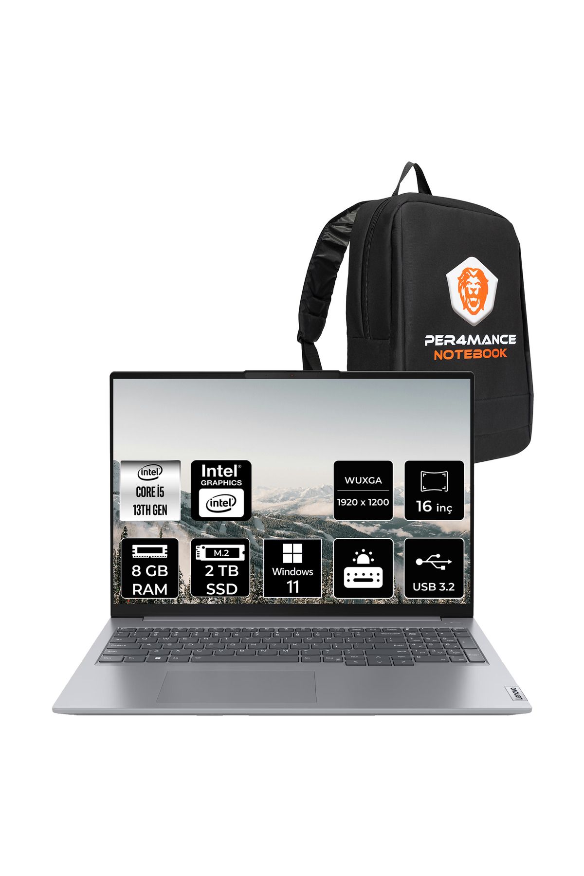 LENOVO ThinkBook 16 G6 i5 13420H 8GB 2TB SSD 16" WUXGA W11P Dizüstü Bilgisayar & PER4 ÇANTA
