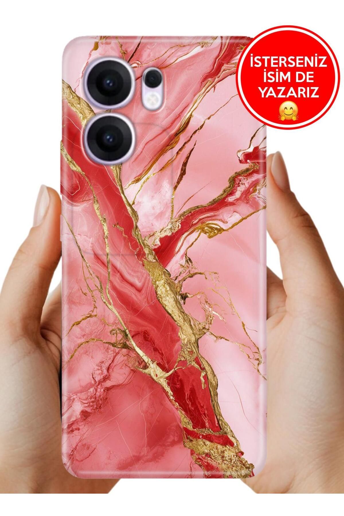 OPPO Reno 13F 5g Kılıf Oppo Reno 13F Desenli Şeffaf Kılıf Üzeri Silikon Pembemermer 32