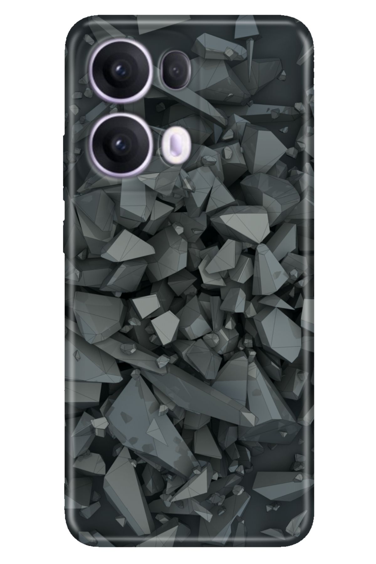 OPPO Reno 13 Pro Kılıf Oppo Renkli Silikon Baskılı TPU Broken