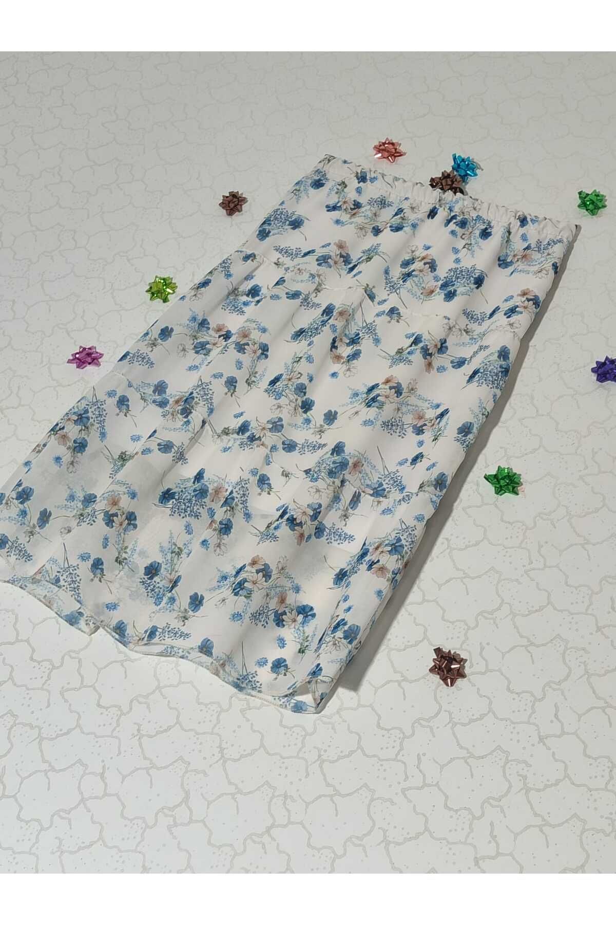 ahsen fashion Piliseli Şifon Etek