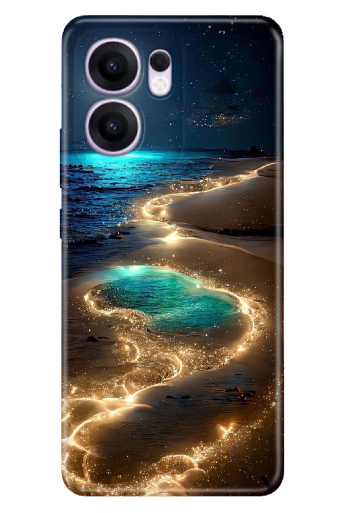 OPPO Reno 13F 5G Kılıf Retro Art Desenli Esnek Silikon Golden Beach