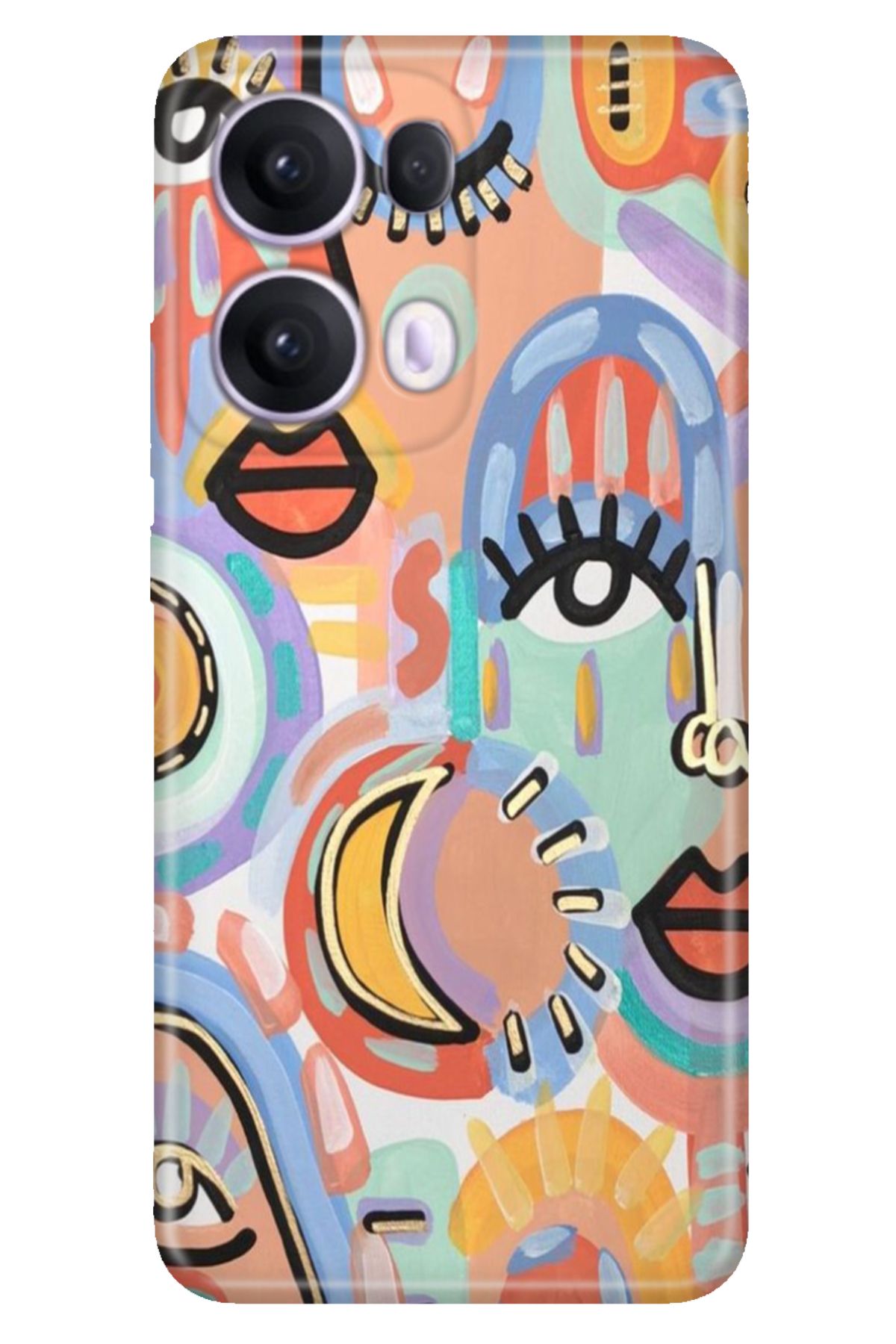 OPPO Reno 13 Pro Oppo Kılıf Tema Art Desenli Baskılı Silikon Siluet