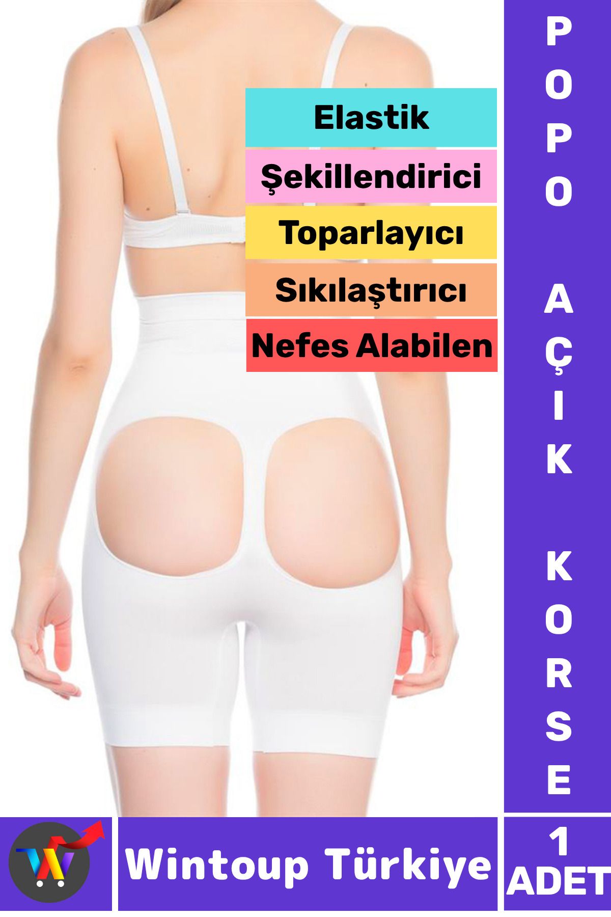 Wintoup Özel Üretim Alt Karın Bel Toparlayan Sıkılaştıran Popo Şekillendiren Elastik POPO AÇIK PAÇALI KORSE