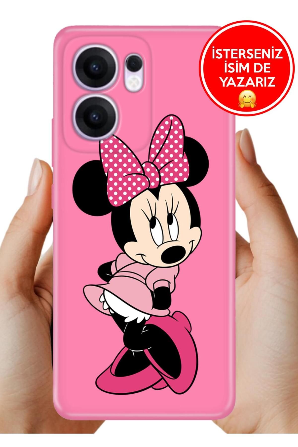 OPPO Reno 13F 5g Kılıf Oppo Reno 13F A Kalite Baskılı Art Silikon Utangaç Minnie
