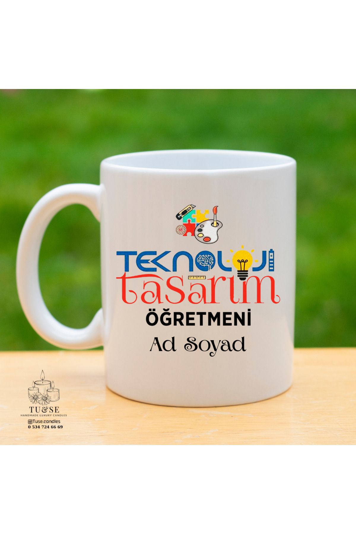 Tu&Se Candles Teknoloji-Tasarım Öğretmeni Kupa – Çift Taraflı, Şık Hediye