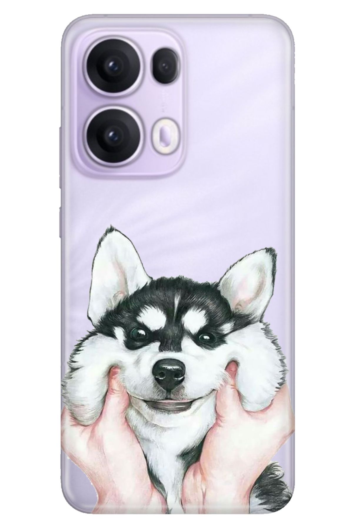 OPPO Reno 13 Pro Kılıf Oppo Renkli Silikon Baskılı TPU Dostum Husky