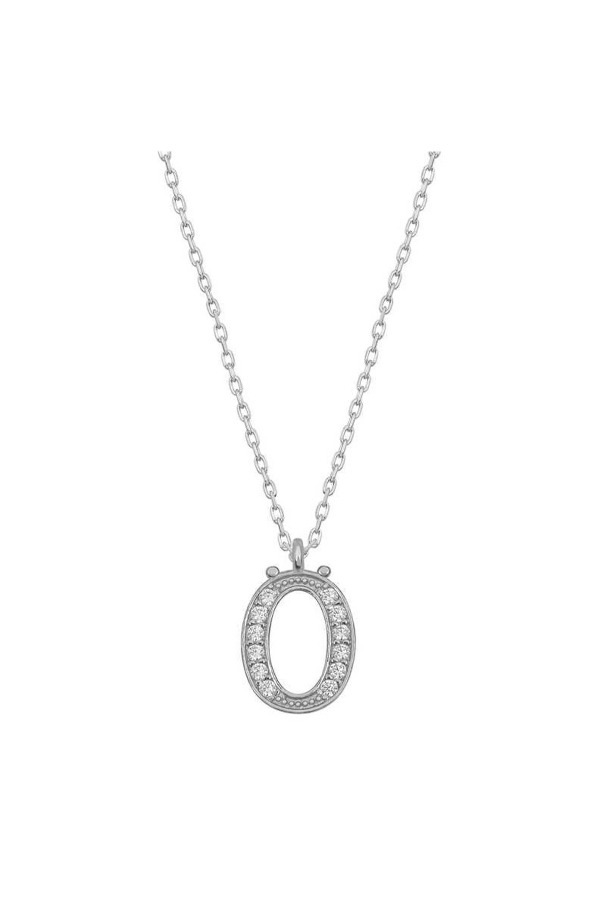 MELFSHOP 925 Ayar Gümüş Rodyum Kaplama Ö Harfi Kadın Gümüş Kolye (T6693) (336336)