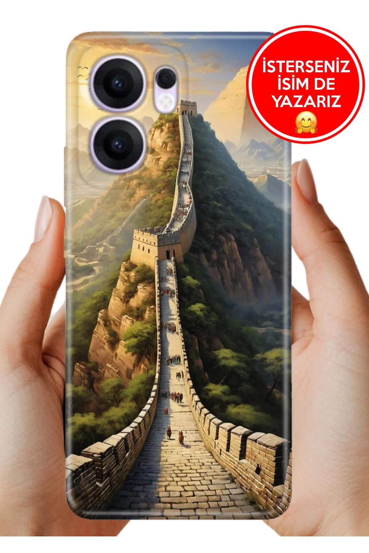 OPPO Reno 13F 5g Kılıf Oppo Reno 13F A Kalite Baskılı Art Silikon Çin Seddinde