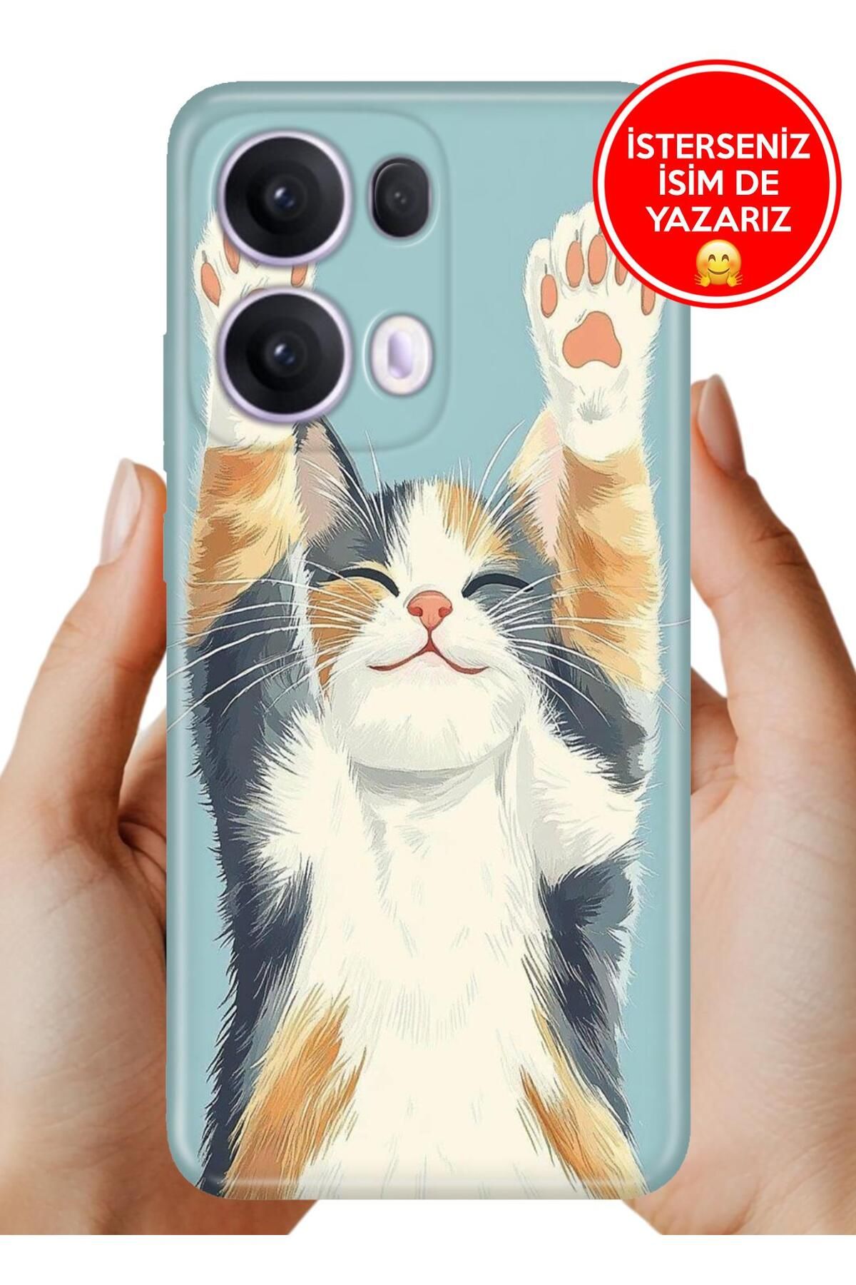 OPPO Reno 13 Pro Kılıf Oppo Reno 13 Pro A Kalite Baskılı Art Silikon Eller Yukarı