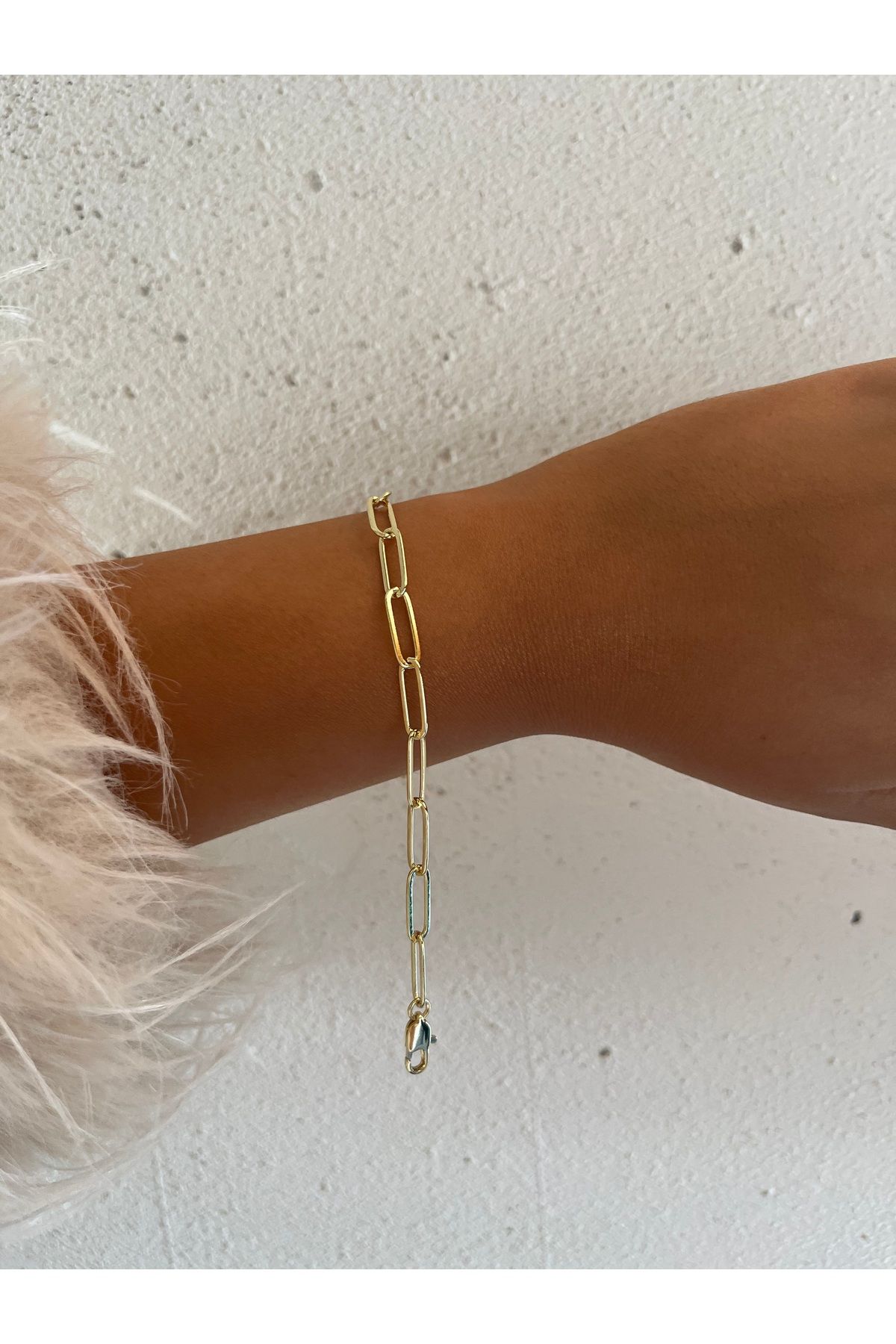 FASHİON JEWELRY 14 K Renk Çelik Ataç Bileklik