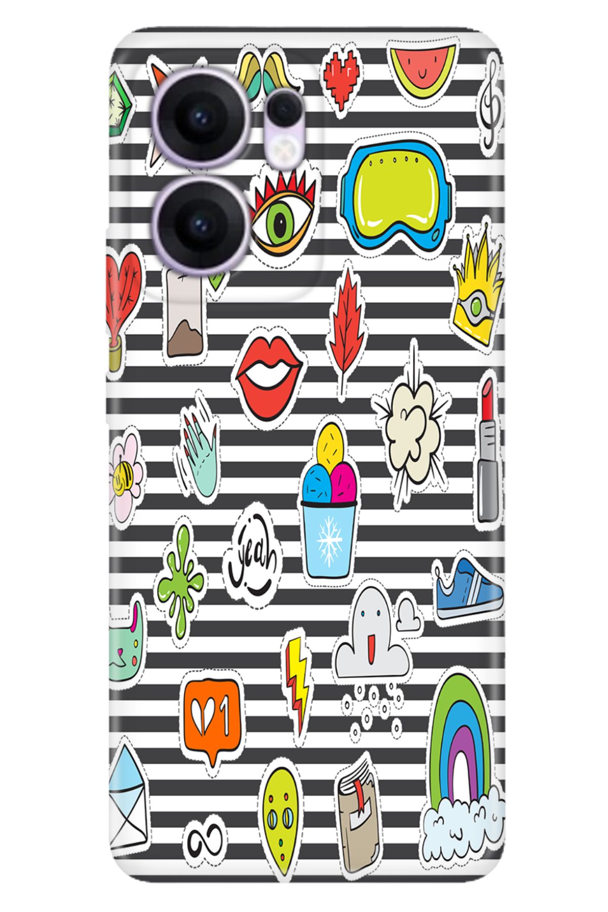 OPPO Reno 13F 5G Kılıf Tema Art Desenli Baskılı Silikon Patches