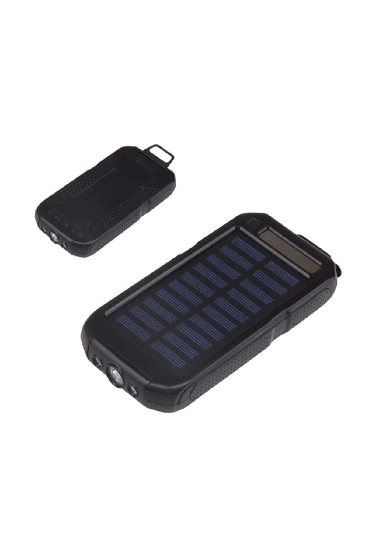 feifei Güneş Enerjili Işıklı Solar Taşınabilir  Uyumlu Usb Girişli Şarj Cihazı Powerbank 15000 Mah