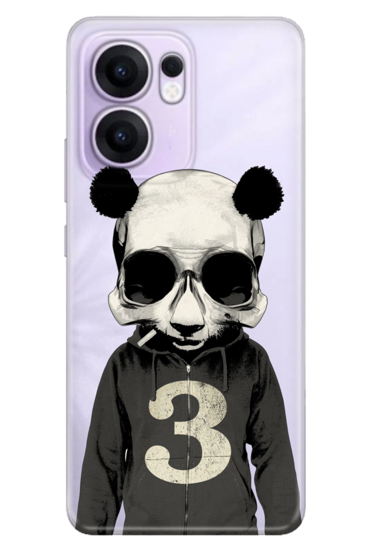 OPPO Reno 13F 5G Kılıf Dekoratif Silikon Baskılı Kapak Skull Panda