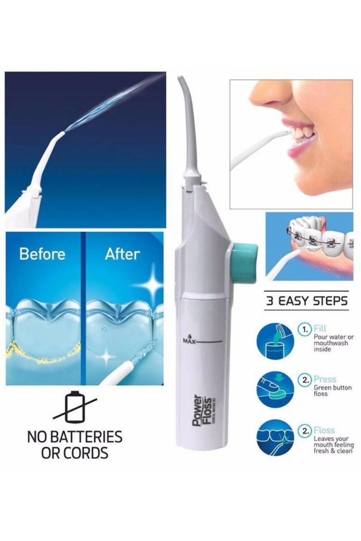 Heez Kulak Temizleme Ve Power Floss Diş Temizleme Seti | Mekanik Ağız Bakımı