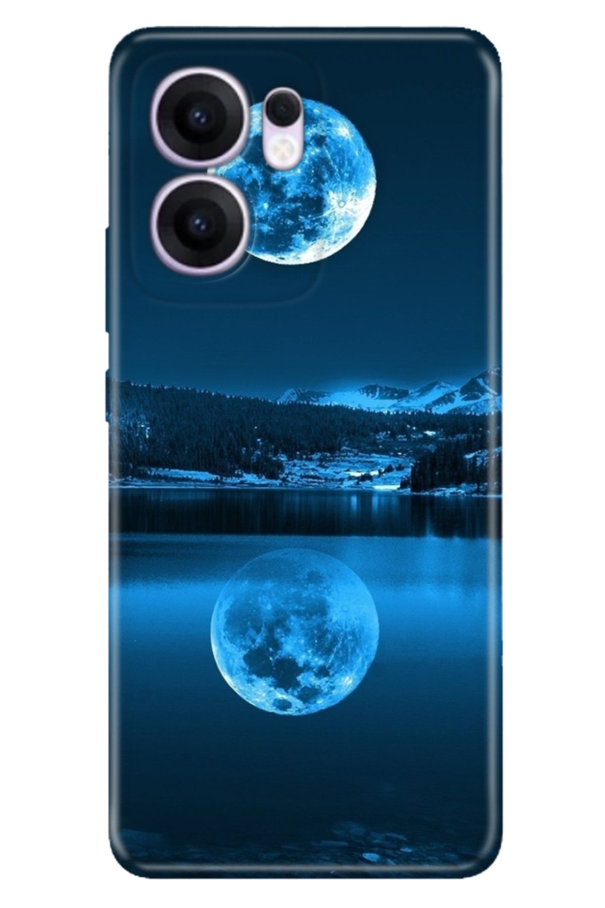OPPO Reno 13F 5G Kılıf Renkli Silikon Baskılı TPU Dolunay Deniz