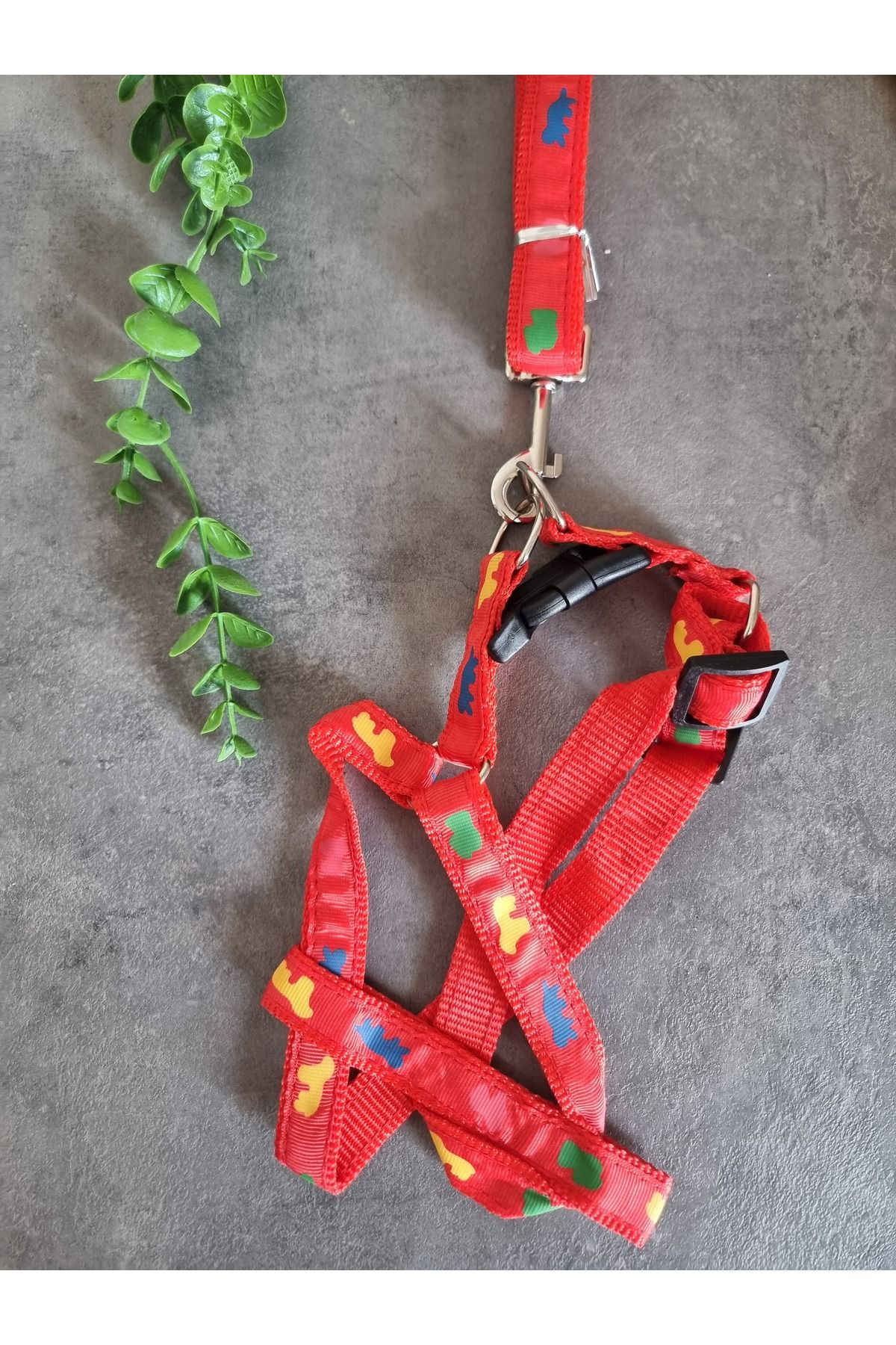 Pet Aksesuar Köpek göğüs tasması ve gezdirme kayışi seti 2si1 arada,2 cm.Karışık tasarımlar