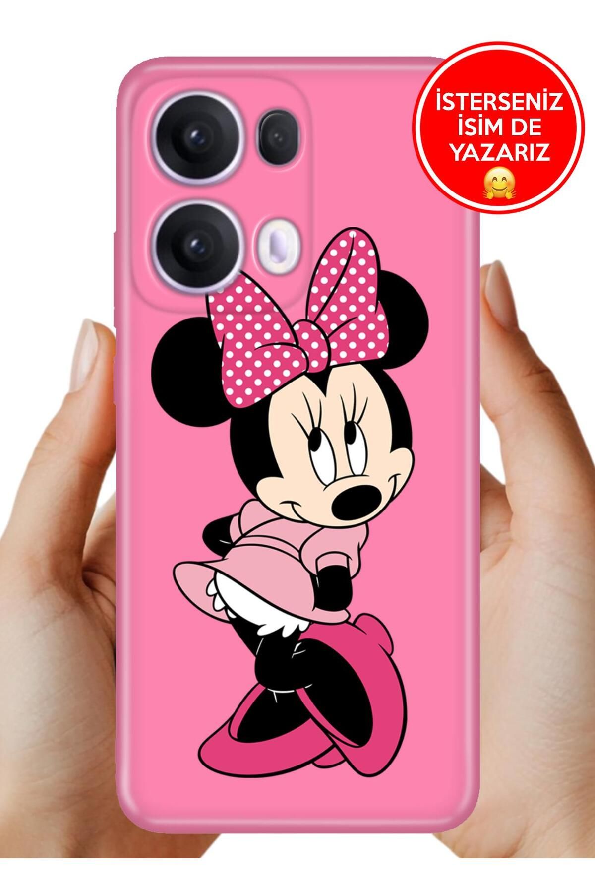 OPPO Reno 13 Pro Kılıf Oppo Reno 13 Pro A Kalite Baskılı Art Silikon Utangaç Minnie