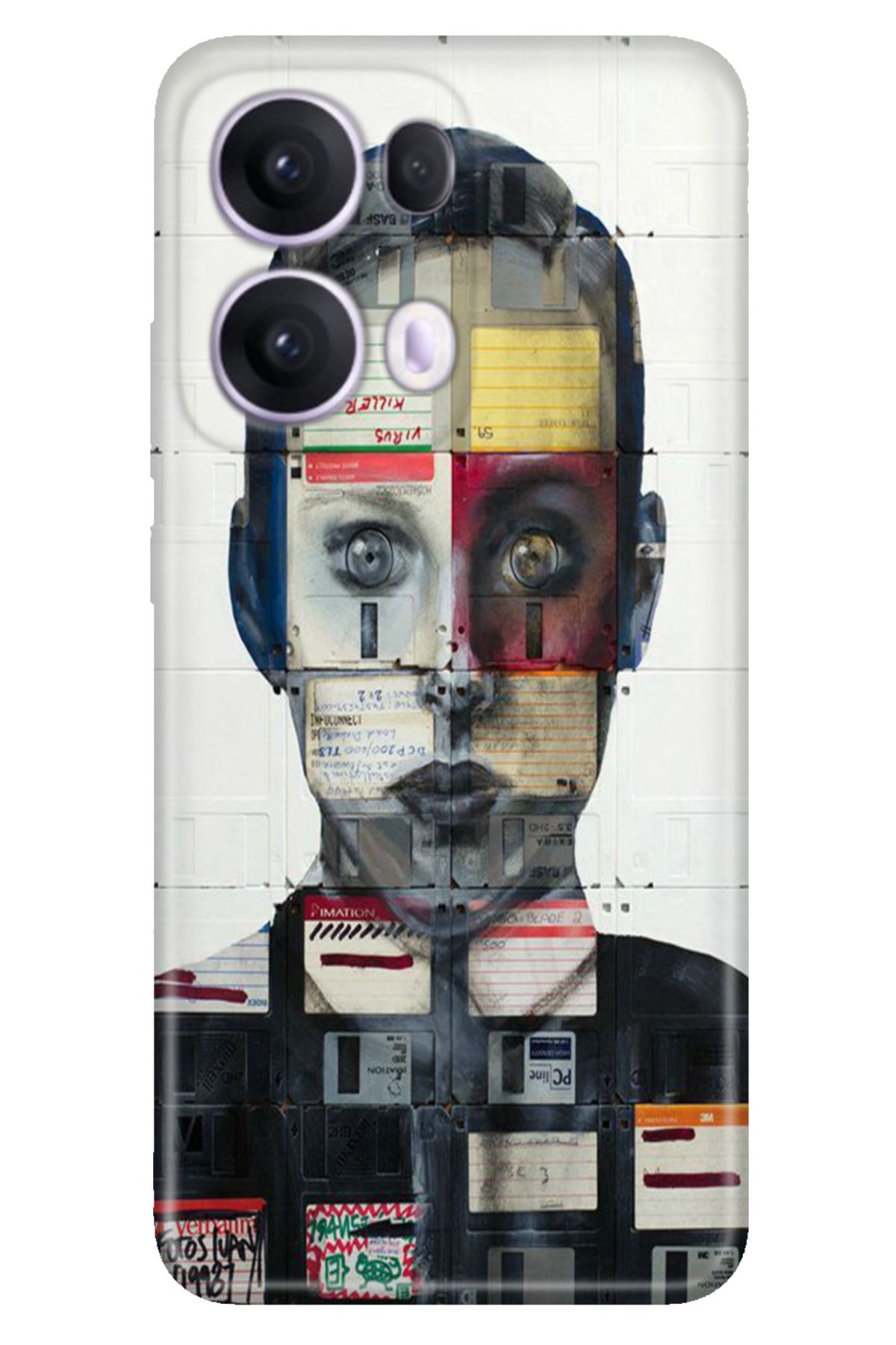 OPPO Reno 13 Pro Kılıf Oppo Renkli Silikon Baskılı TPU Art Collage