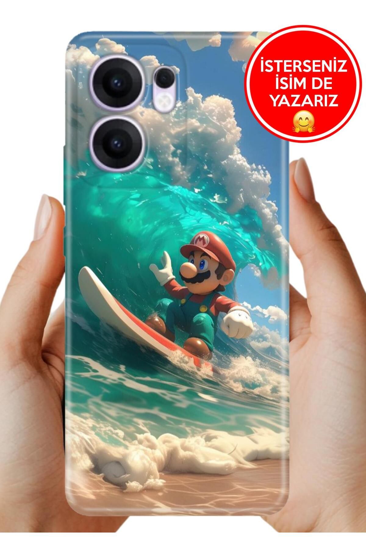OPPO Reno 13F 5g Kılıf Oppo Reno 13F Kamera Koruma Rubber Esnek Silikon Mario-Surf