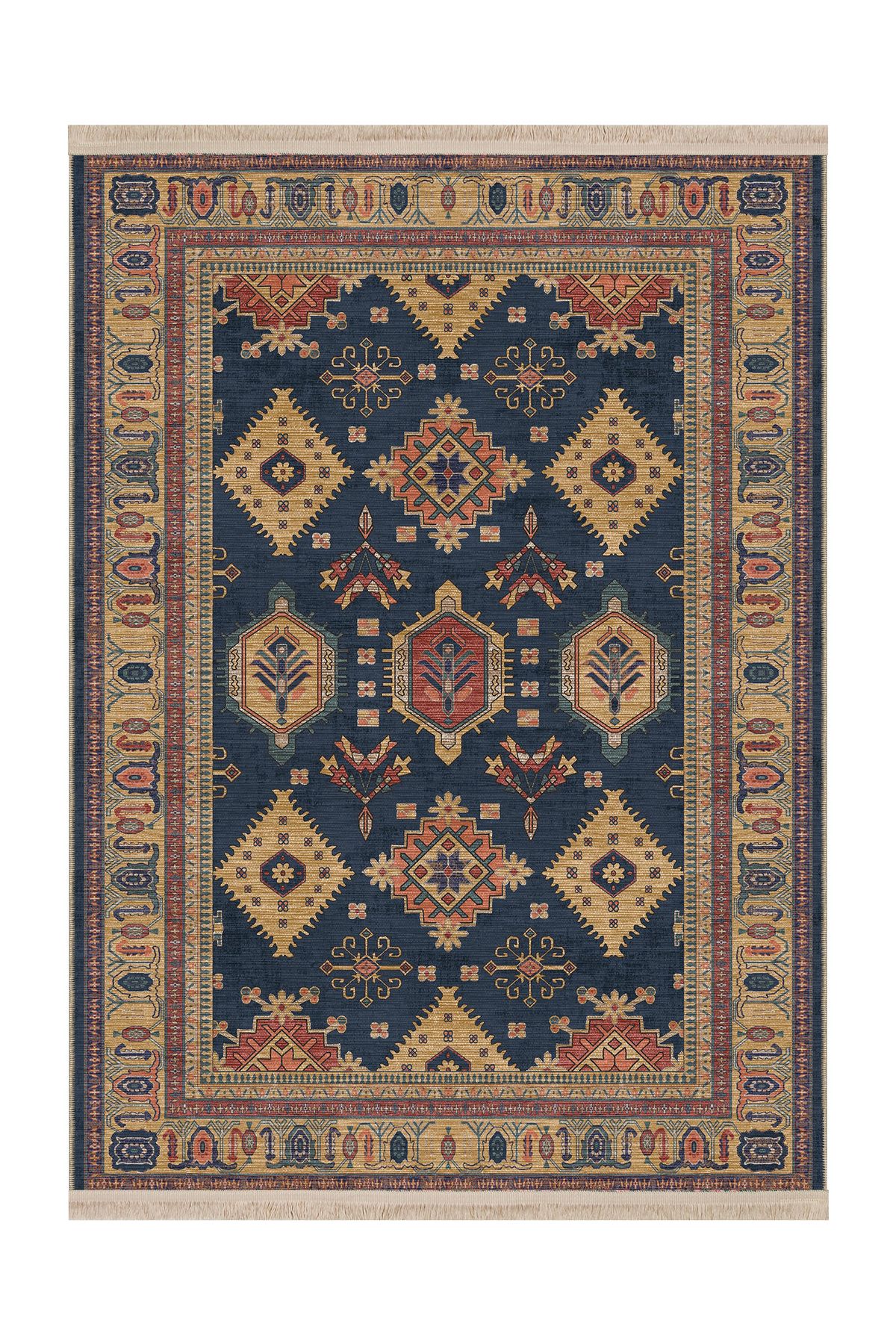 Rugs Modern Halı Mottos Koleksiyonu Eskitme Görünümlü Geleneksel Desenli Dokuma Taban Dekoratif Halı mottos09
