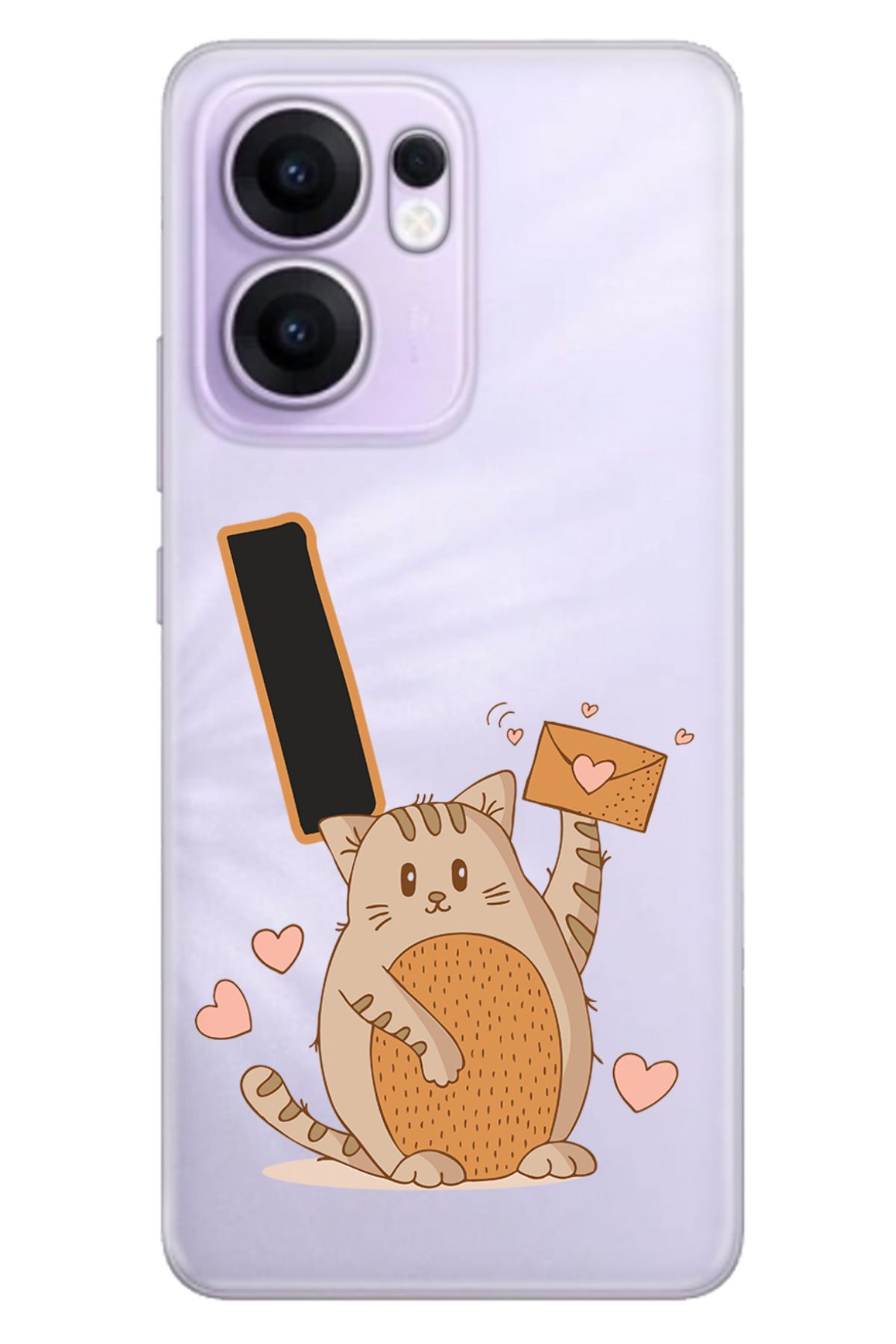 OPPO Reno 13F 5G Kılıf Tema Art Desenli Baskılı Silikon Kedili I Harfi
