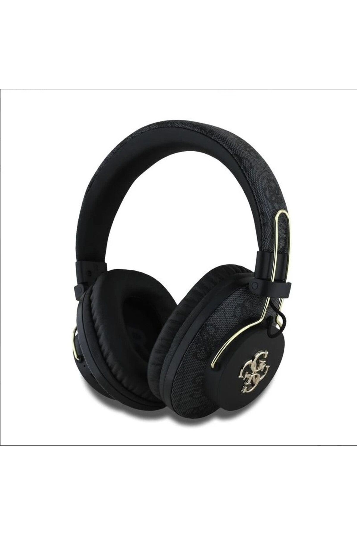 Guess-Licensed Over-Ear Bluetooth Headset Guess Pu 4g Patterned Triangle Logo V5.3 Brown 1