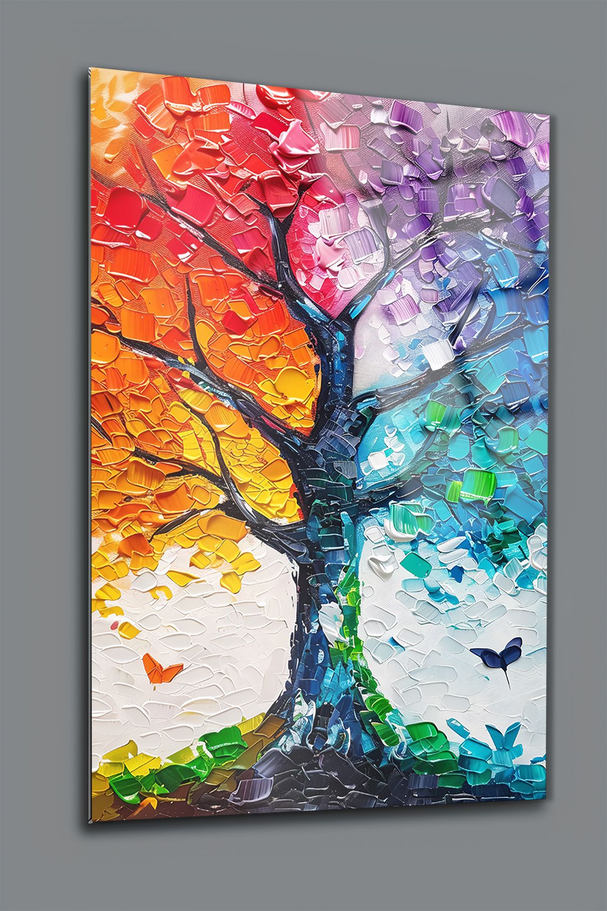 glassartdesign Vitray Desen Hayat Ağacı Cam Tablo-Modern Tablo-Salon Tablosu