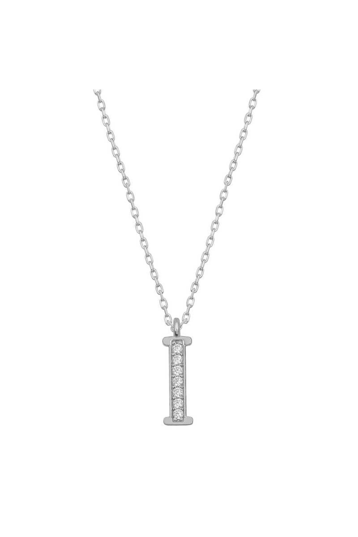 KAKTÜS JACK 925 Ayar Gümüş Rodyum Kaplama I Harfi Kadın Gümüş Kolye (T6685) (336336)