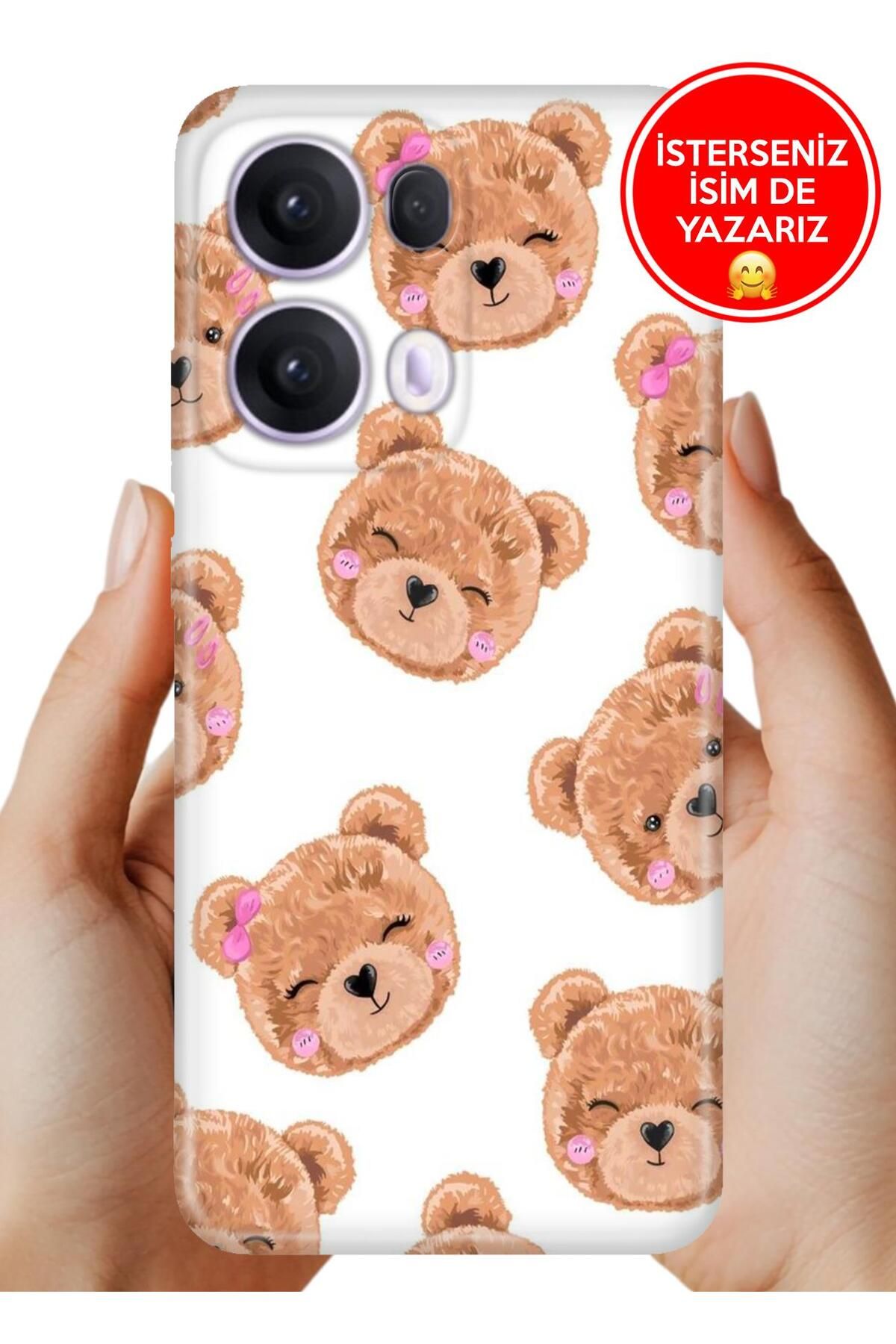 OPPO Reno 13 Pro Kılıf Oppo Reno 13 Pro Kamera Koruma Rubber Esnek Silikon Minnoş Ayıcık