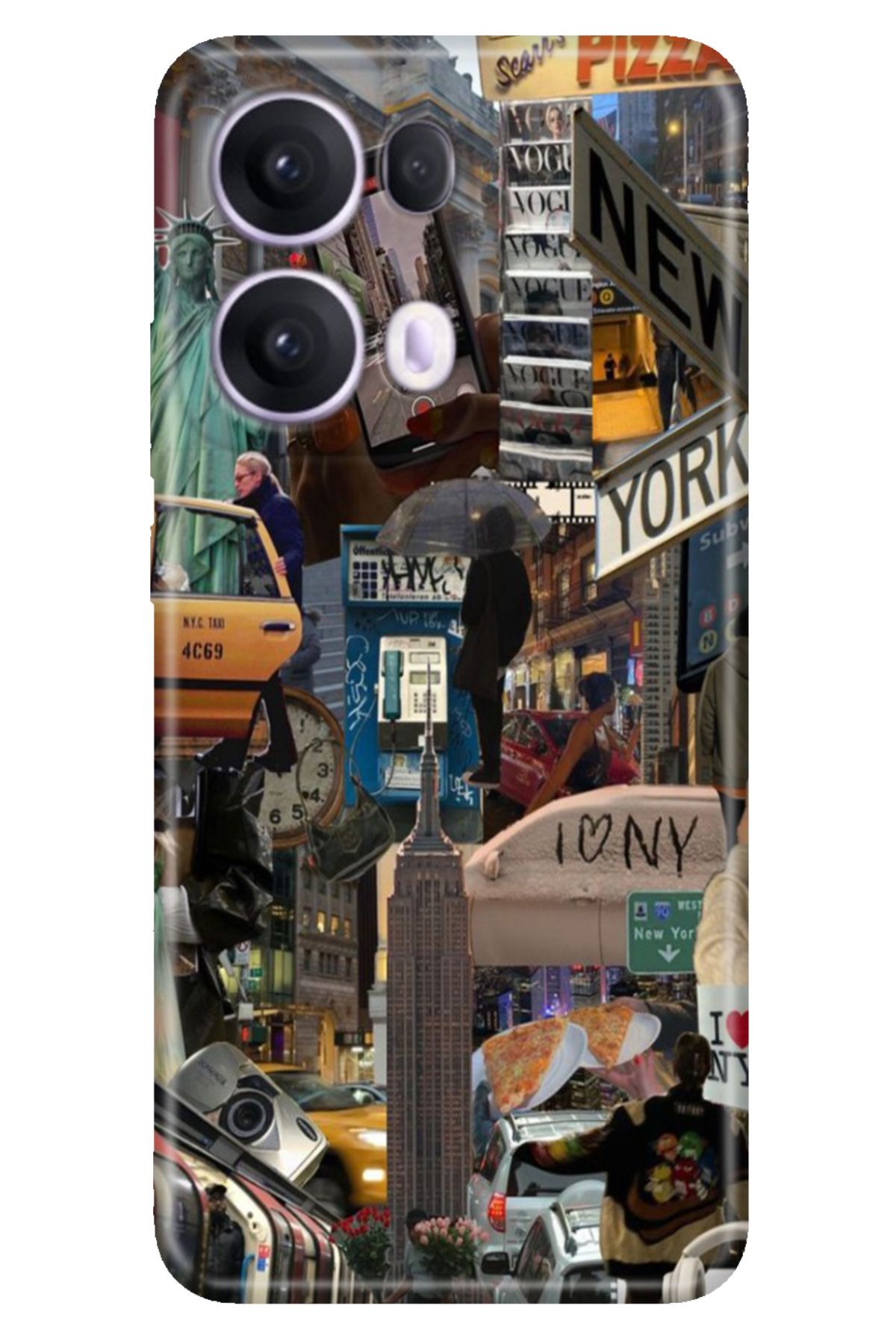 OPPO Reno 13 Pro Oppo Kılıf Tema Art Desenli Baskılı Silikon Newyork Retro