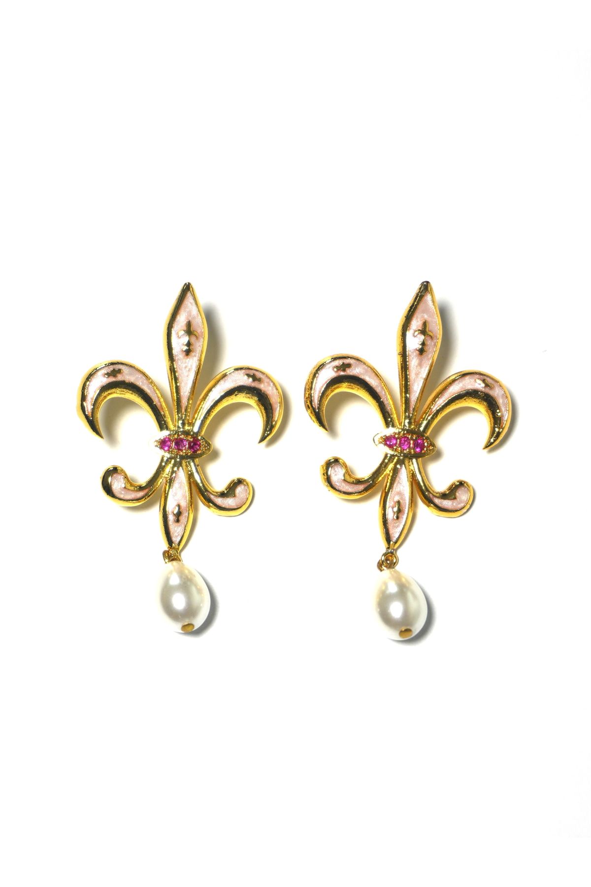 DueRoma Fleur De Lis Fransız Zambağı Çelik Küpe