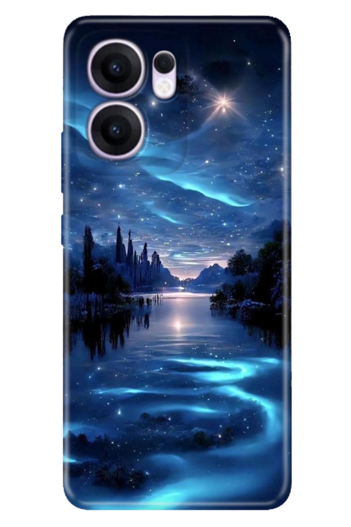 OPPO Reno 13F 5G Kılıf Retro Trendy Silikon Baskılı Gece Yarısı