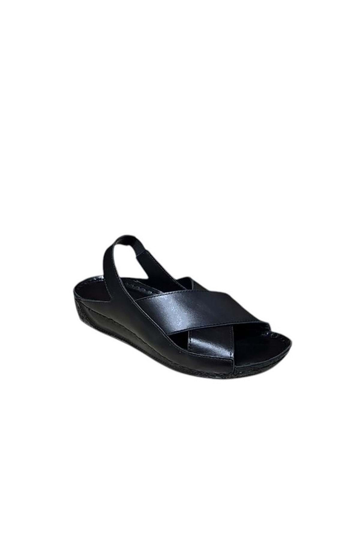 Kristal Hakiki Deri Kadın Sandalet Kr.06