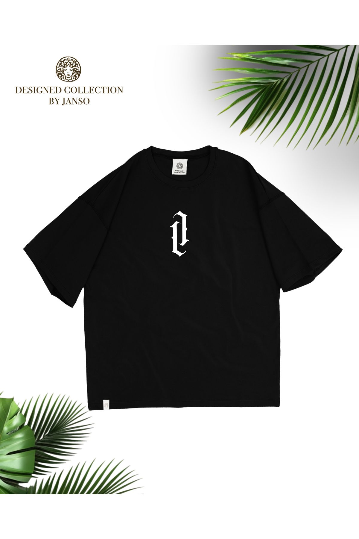 LOU MODA -KADIN PAMUKLU BASKILI Stili Minimal KISA KOLLU TSHIRT OVERSİZE BÜYÜK BEDEN