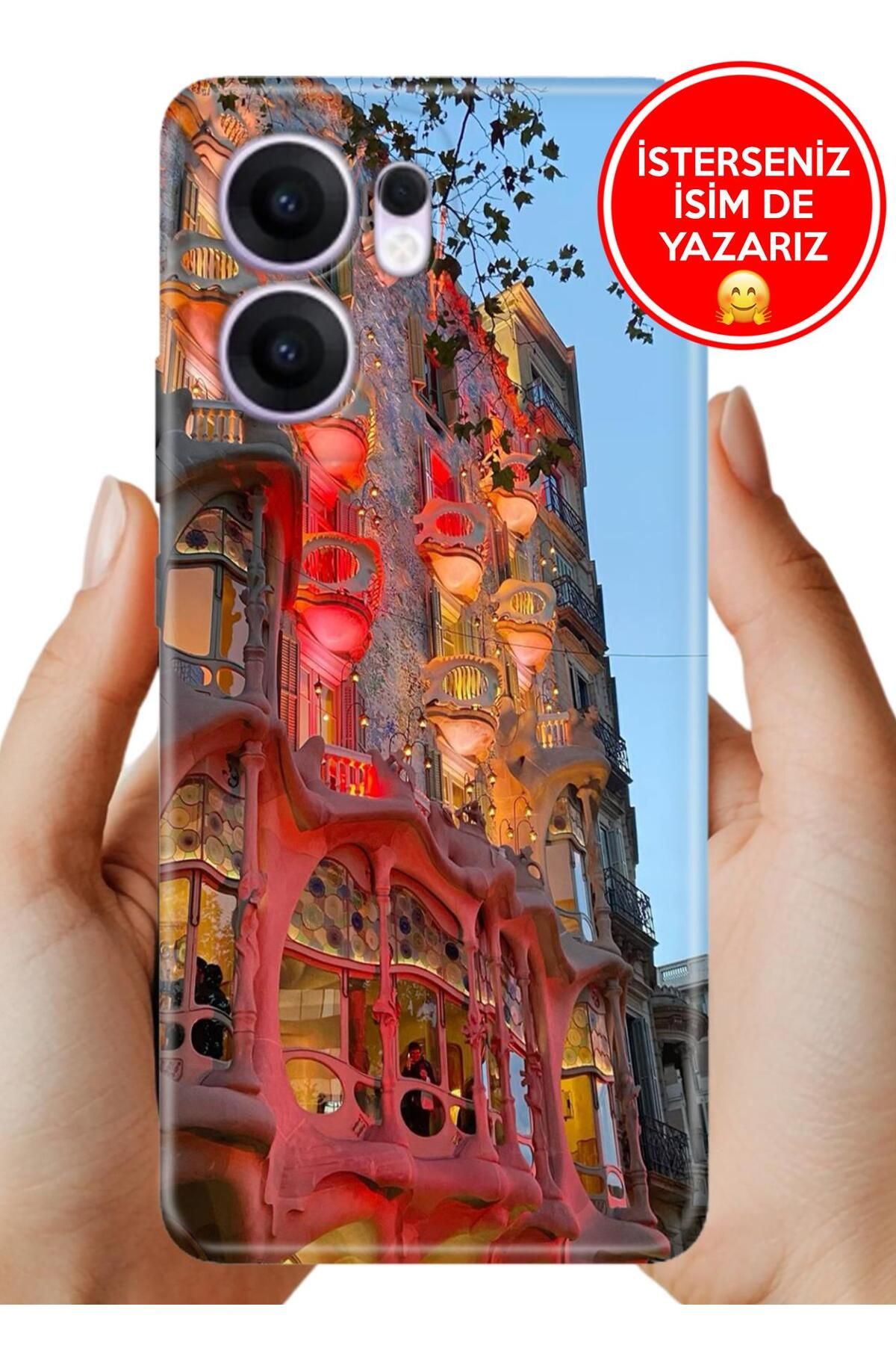 OPPO Reno 13F 5g Kılıf Oppo Reno 13F Lüks Desenli Silikon Cover Case Gaudi-Eser