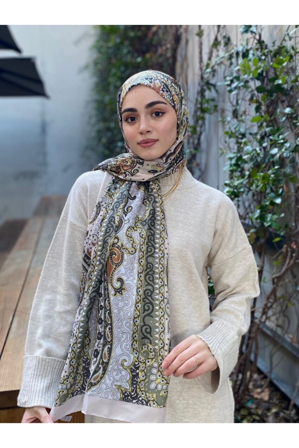başörtü dükkanı Firuze Desen Şal