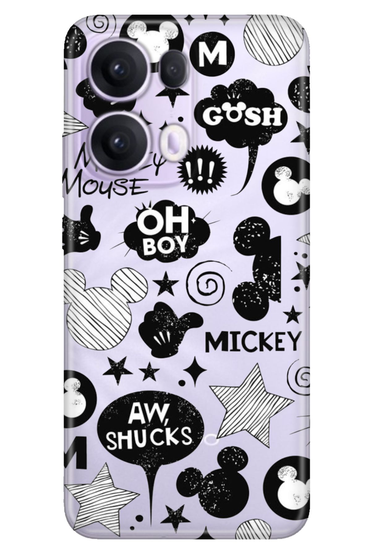 OPPO Reno 13 Pro Kılıf Oppo Renkli Silikon Baskılı TPU Mickey