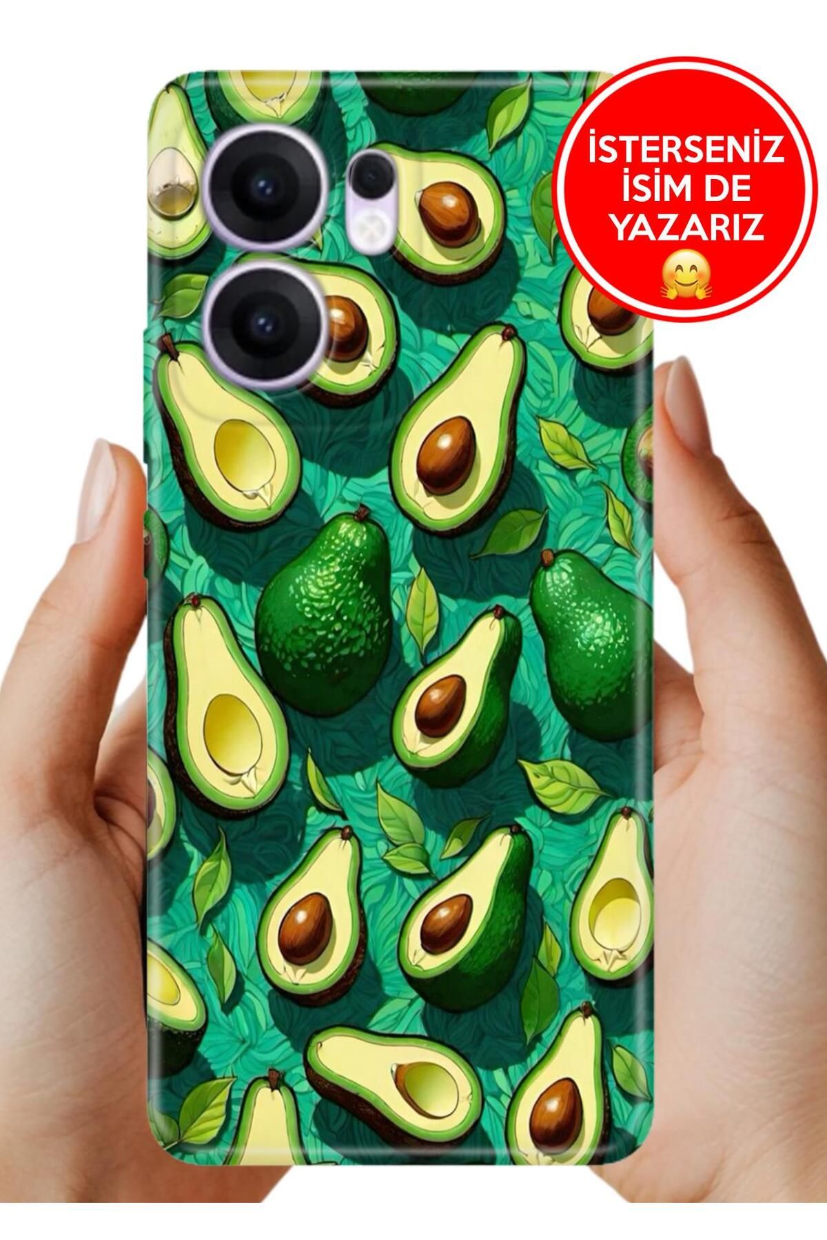 OPPO Reno 13F 5g Kılıf Oppo Reno 13F A Kalite Baskılı Art Silikon Avocados