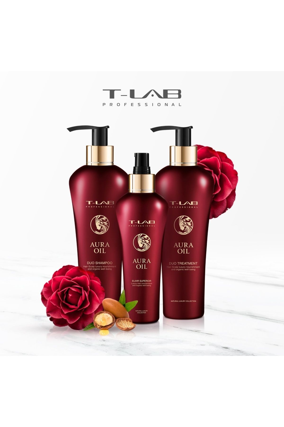 T Lab-Set șampon T-LAB Professional Aura Oil Ritual, 300 ml, Tratament pentru păr, 300 ml, Elixir pentru păr, 150 ml 3
